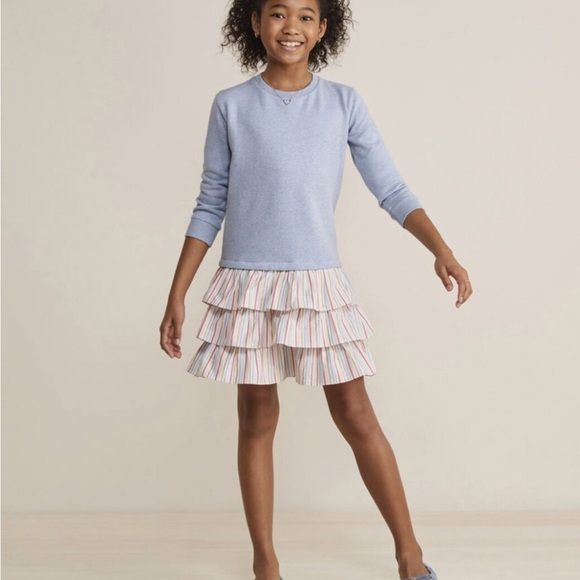 Vineyard Vines Other - Vineyard Vines‎ Blue Sweater with Striped Ruffle Skirt